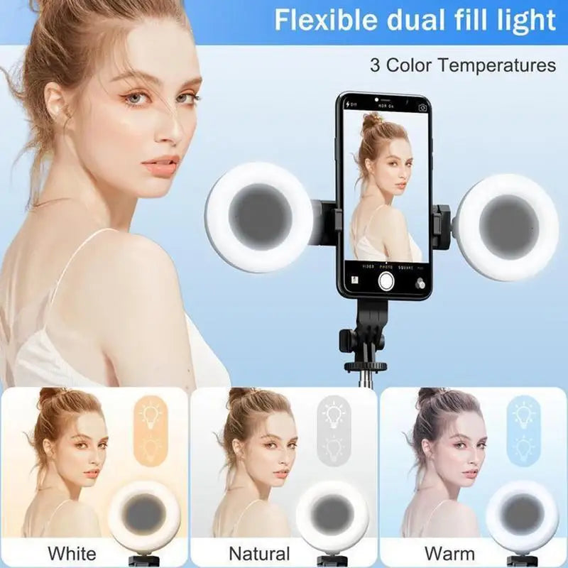 6 In 1 Selfie Stick Tripod With 2 Lights - 67 Inch Height - Wireless Remote Phone Tripod Stick